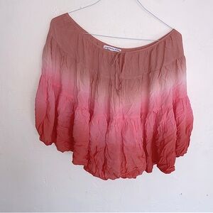 Flowy Top Young Fabulous & Broke Tiered Bag Blouse Ombré Dusty Pink Oversized M